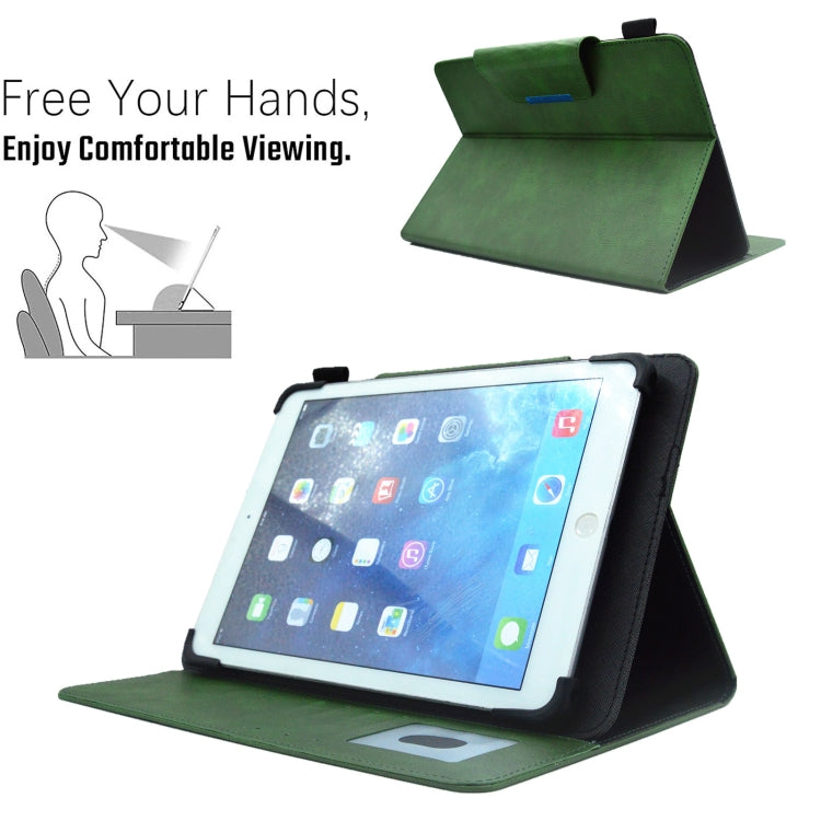 For 8 inch Suede Cross Texture Magnetic Clasp Leather Tablet Case(Green) - 8 inch by PMC TechLife | Online Shopping South Africa | PMC TechLife | Buy Now Pay Later Mobicred