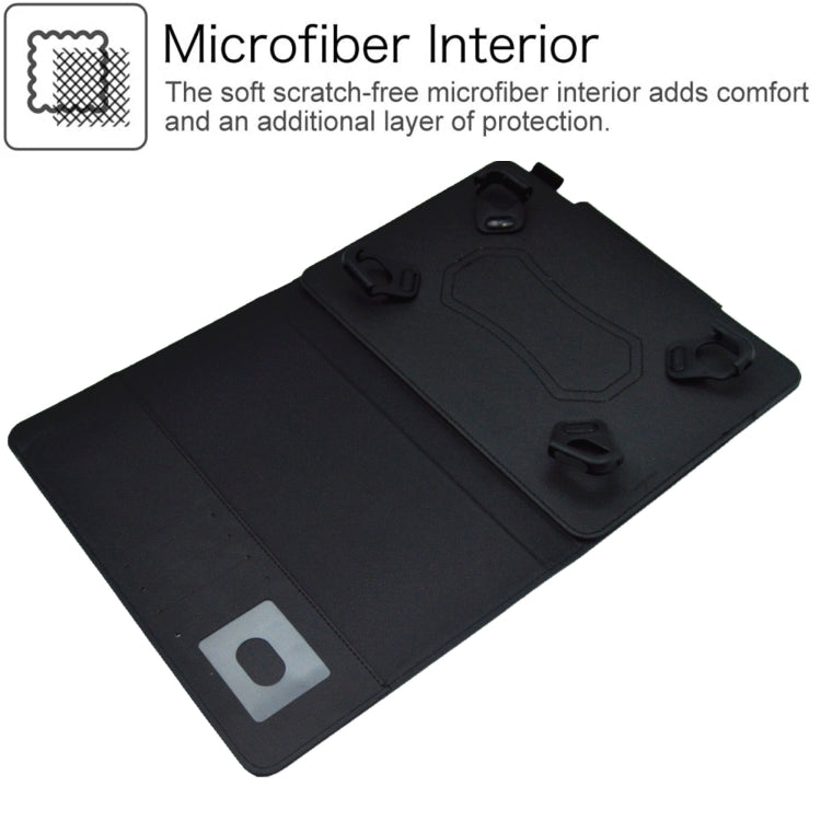 For 10 inch Suede Cross Texture Magnetic Clasp Leather Tablet Case(Black) - 10 - 11 inch by PMC TechLife | Online Shopping South Africa | PMC TechLife | Buy Now Pay Later Mobicred