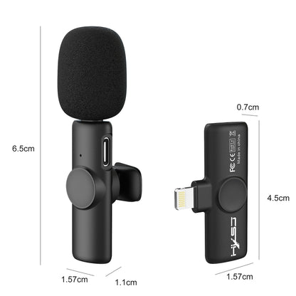 HXSJ F18 2.4G 8 Pin Noise Reduction Lavalier Wireless Microphone(Black) - Microphone by HXSJ | Online Shopping South Africa | PMC Jewellery | Buy Now Pay Later Mobicred