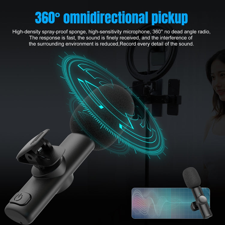 HXSJ F18 2.4G 8 Pin Noise Reduction Lavalier Wireless Microphone(Black) - free shipping - PMC TechLife - Order now!