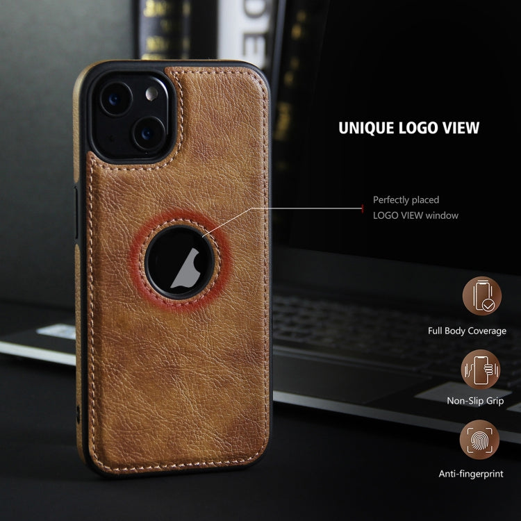 For iPhone 13 Pro Max Leather Texture Stitching Phone Case(Brown) - iPhone 13 Pro Max Cases by PMC TechLife | Online Shopping South Africa | PMC TechLife