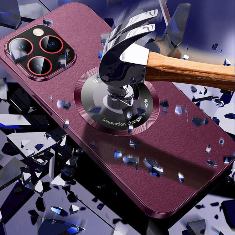 For iPhone 14 Plus R-JUST RH05 Magnetic Leather Metal Phone Case(Purple) - iPhone 14 Plus Cases by R-JUST | Online Shopping South Africa | PMC TechLife | Buy Now Pay Later Mobicred