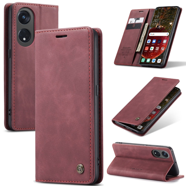 For OPPO Reno8 T 5G CaseMe 013 Multifunctional Horizontal Flip Leather Phone Case(Wine Red) - OPPO Cases by CaseMe | Online Shopping South Africa | PMC Jewellery | Buy Now Pay Later Mobicred