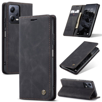 For Xiaomi Redmi Note 12 5G / Poco X5 CaseMe 013 Multifunctional Horizontal Flip Leather Phone Case(Black) - Xiaomi Cases by CaseMe | Online Shopping South Africa | PMC Jewellery | Buy Now Pay Later Mobicred