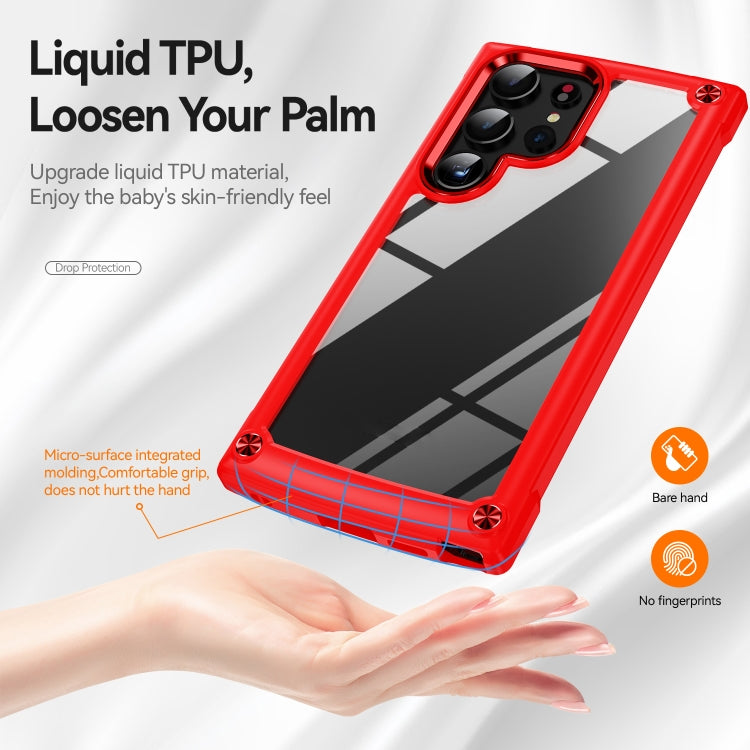 For Samsung Galaxy S24 Ultra 5G TPU + PC Lens Protection Phone Case(Red) - Galaxy S24 Ultra 5G Cases by PMC Jewellery | Online Shopping South Africa | PMC Jewellery