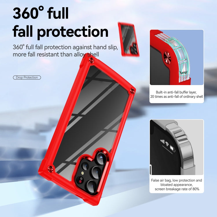 For Samsung Galaxy S24 Ultra 5G TPU + PC Lens Protection Phone Case(Red) - Galaxy S24 Ultra 5G Cases by PMC TechLife | Online Shopping South Africa | PMC TechLife