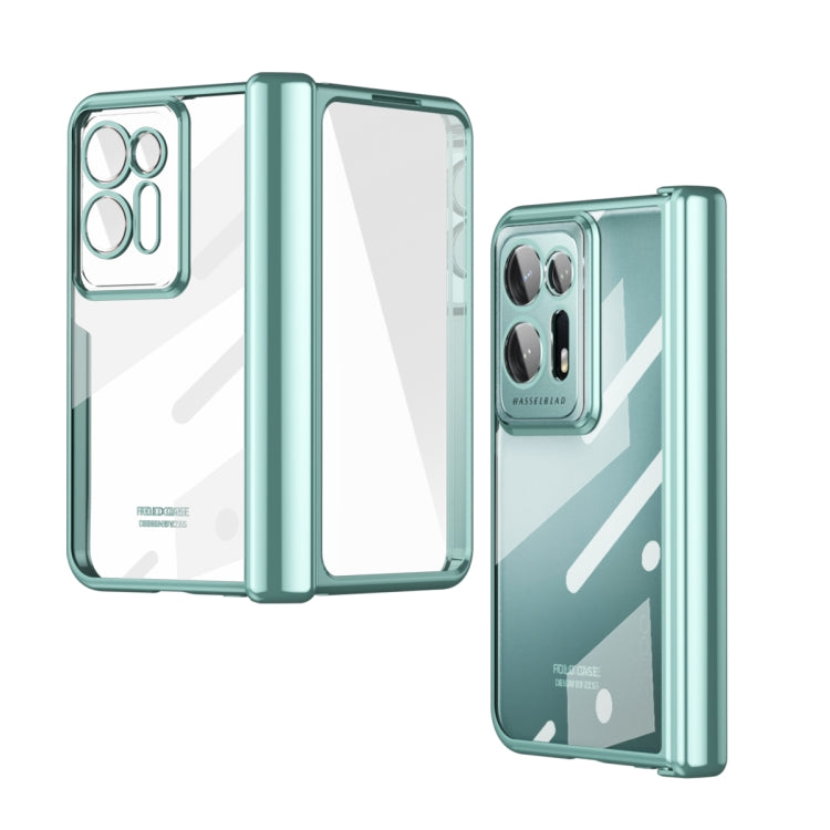 For OPPO Find N2 Integrated Electroplating Magnetic Transparent All-inclusive Phone Case with Hinge(Green) - OPPO Cases by PMC TechLife | Online Shopping South Africa | PMC TechLife