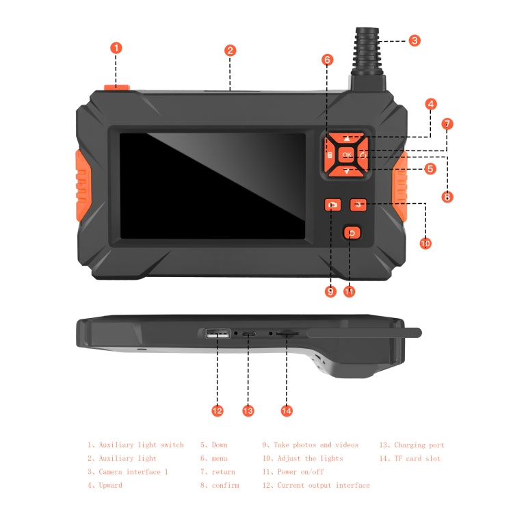 P130 8mm 4.3 inch Dual Camera with Screen Endoscope, Length:10m -  by PMC TechLife | Online Shopping South Africa | PMC TechLife | Buy Now Pay Later Mobicred