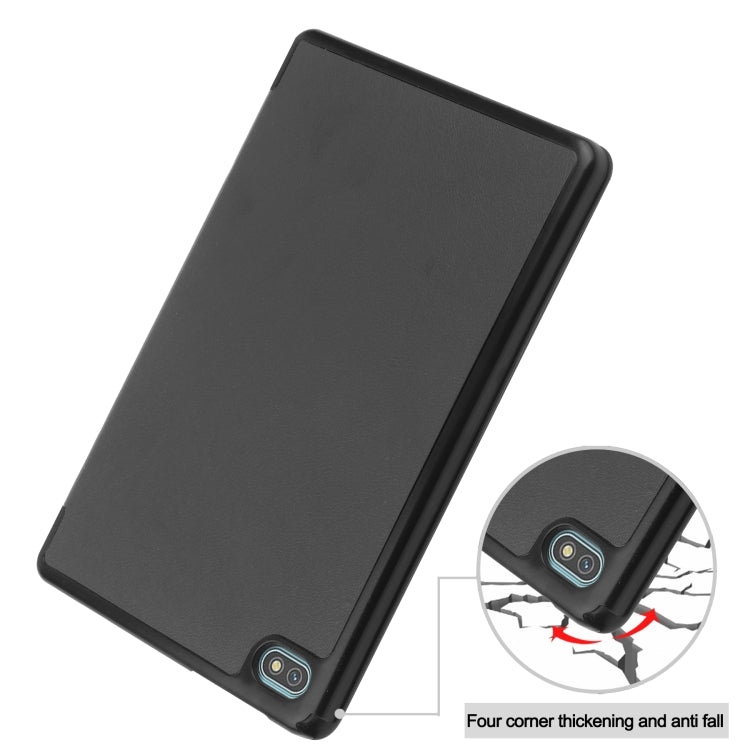 For Blackview Oscal Pad 10 Custer Pure Color 3-Fold Holder Smart Leather Tablet Case(Black) - Others by PMC TechLife | Online Shopping South Africa | PMC TechLife