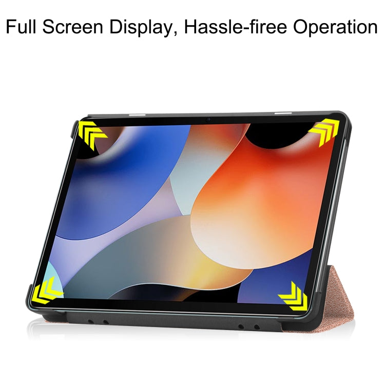 For Blackview Oscal Pad 10 Custer Pure Color 3-Fold Holder Smart Leather Tablet Case(Rose Gold) - Others by PMC TechLife | Online Shopping South Africa | PMC TechLife | Buy Now Pay Later Mobicred