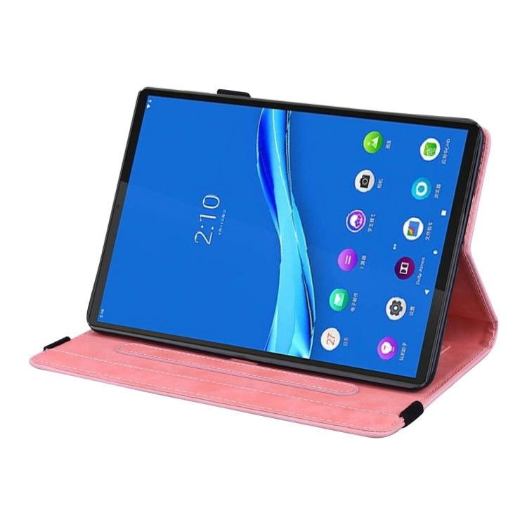 For Lenovo Tab M10 Plus 10.6 3rd Gen 2022 Calf Texture Embossed Flip Leather Tablet Case(Pink) - Lenovo by PMC TechLife | Online Shopping South Africa | PMC TechLife