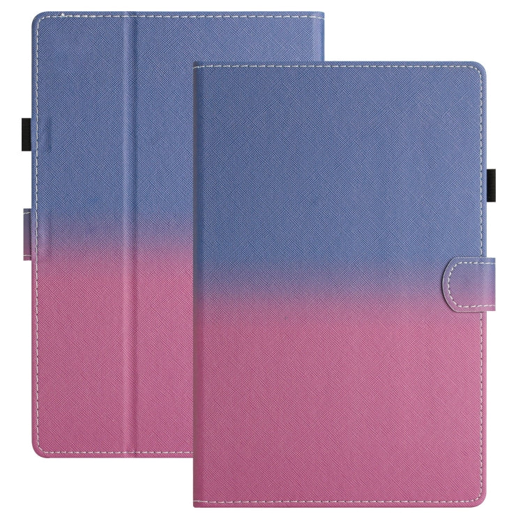 For 10 inch Universal Stitching Gradient Leather Tablet Case(Blue Rose) - 10 - 11 inch by PMC TechLife | Online Shopping South Africa | PMC TechLife | Buy Now Pay Later Mobicred