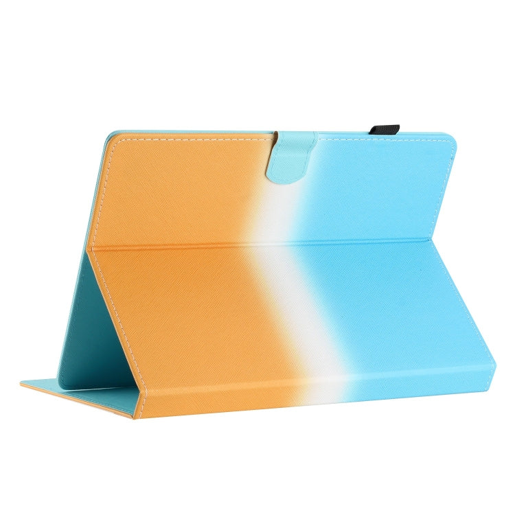 For 10 inch Universal Stitching Gradient Leather Tablet Case(Blue Orange) - 10 - 11 inch by PMC TechLife | Online Shopping South Africa | PMC TechLife | Buy Now Pay Later Mobicred