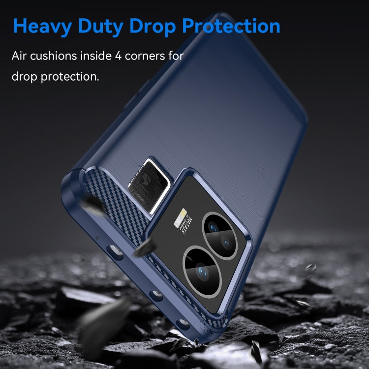 For Realme GT Neo 5 Brushed Texture Carbon Fiber TPU Phone Case(Blue) - Realme Cases by PMC TechLife | Online Shopping South Africa | PMC TechLife | Buy Now Pay Later Mobicred
