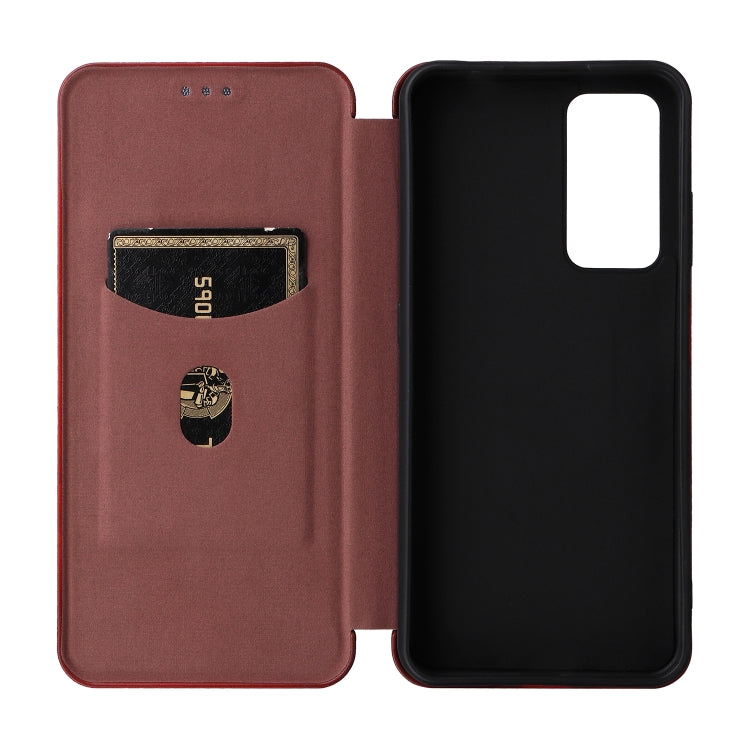 For Blackview A85 Carbon Fiber Texture Flip Leather Phone Case(Brown) - More Brand by PMC Jewellery | Online Shopping South Africa | PMC Jewellery | Buy Now Pay Later Mobicred