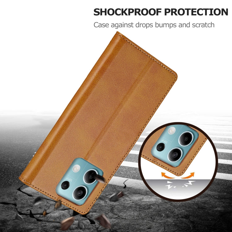 For Xiaomi Redmi Note 13 5G LC.IMEEKE Calf Texture Leather Phone Case(Brown) - Note 13 Cases by LC.IMEEKE | Online Shopping South Africa | PMC TechLife | Buy Now Pay Later Mobicred