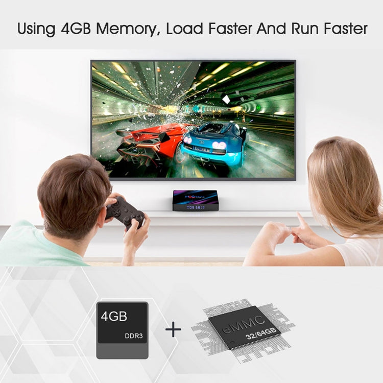 H96 Max-3318 4K Ultra HD Android TV Box with Remote Controller, Android 10.0, RK3318 Quad-Core 64bit Cortex-A53, 4GB+64GB, Support TF Card / USBx2 / AV / Ethernet, Plug Specification:EU Plug - RK3318 by PMC Jewellery | Online Shopping South Africa | PMC Jewellery | Buy Now Pay Later Mobicred