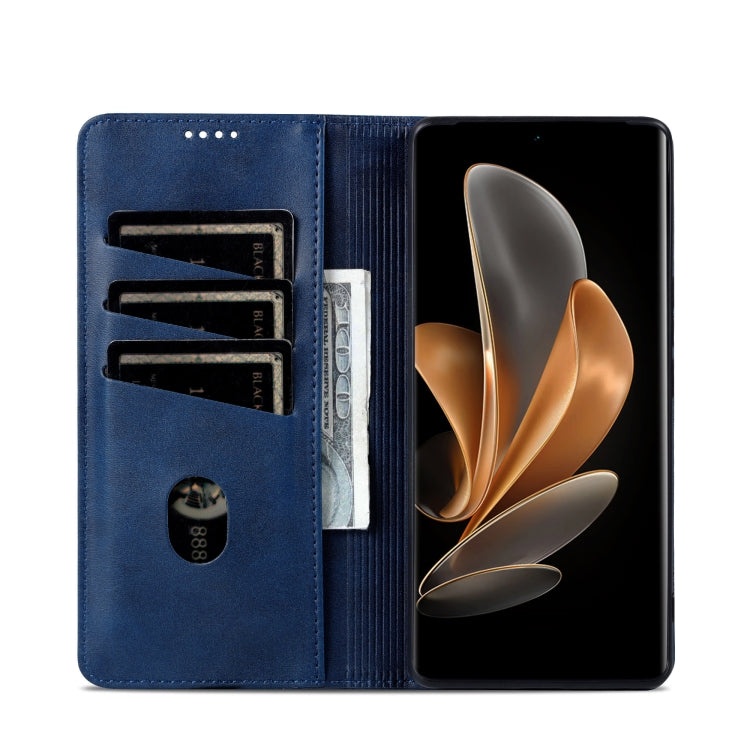 For Honor Magic6 Pro AZNS Magnetic Calf Texture Flip Leather Phone Case(Dark Blue) - free shipping - PMC Jewellery - Order now!
