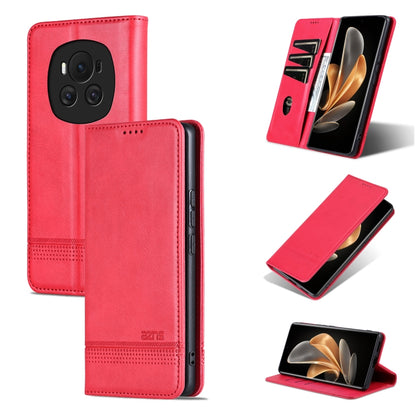 For Honor Magic6 AZNS Magnetic Calf Texture Flip Leather Phone Case(Red) - Honor Cases by AZNS | Online Shopping South Africa | PMC Jewellery | Buy Now Pay Later Mobicred