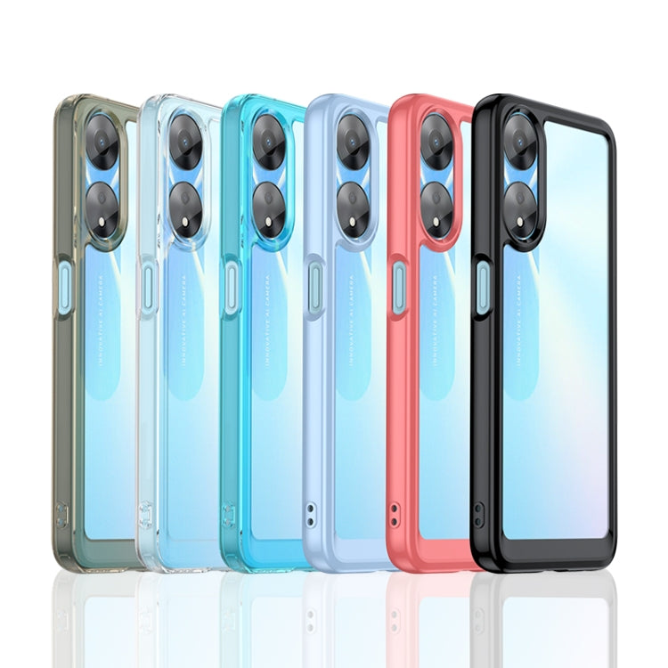 For OPPO A58 5G Colorful Series Acrylic + TPU Phone Case(Black) - OPPO Cases by PMC TechLife | Online Shopping South Africa | PMC TechLife | Buy Now Pay Later Mobicred