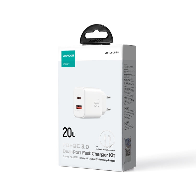 J0YROOM TCF05 20W USB+USB-C/Type-C Dual Interface Fast Charger Set, Specification:EU Plug(White) - USB Charger by JOYROOM | Online Shopping South Africa | PMC Jewellery | Buy Now Pay Later Mobicred