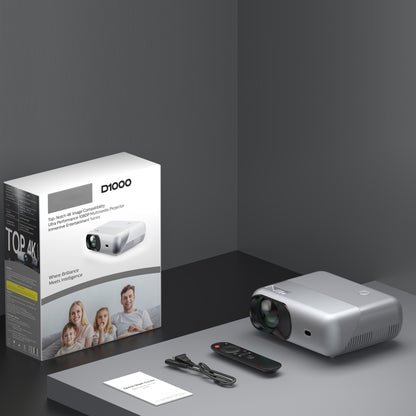 D1000 1920x1080P 320ANSI Lumens Portable Mini LCD LED Smart Projector, Android(UK Plug) - LED Projector by PMC Jewellery | Online Shopping South Africa | PMC Jewellery | Buy Now Pay Later Mobicred