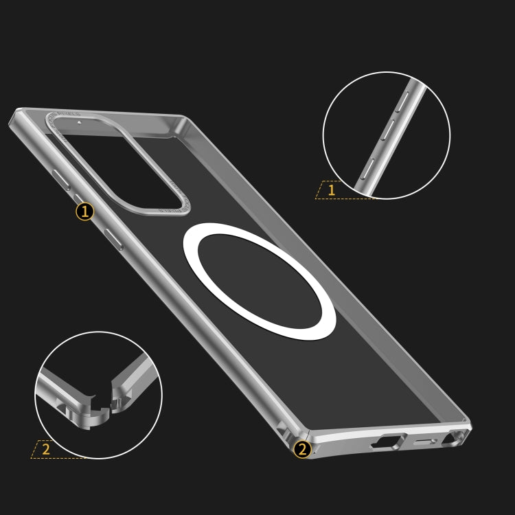 For Samsung Galaxy S22 Ultra 5G MagSafe Magnetic PC Phone Case(Silver) - Galaxy S22 Ultra 5G Cases by PMC TechLife | Online Shopping South Africa | PMC TechLife
