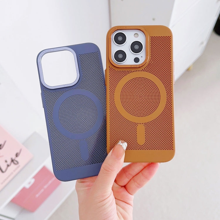 For iPhone 13 Grid Cooling MagSafe Magnetic Phone Case(Dark Purple) - iPhone 13 Cases by PMC TechLife | Online Shopping South Africa | PMC TechLife