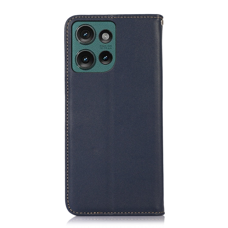 For Motorola Edge 50 Global KHAZNEH Nappa Top Layer Cowhide Leather Phone Case(Blue) - Motorola Cases by PMC TechLife | Online Shopping South Africa | PMC TechLife | Buy Now Pay Later Mobicred
