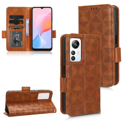 For Blackview A85 Symmetrical Triangle Leather Phone Case(Brown) - More Brand by PMC Jewellery | Online Shopping South Africa | PMC Jewellery | Buy Now Pay Later Mobicred