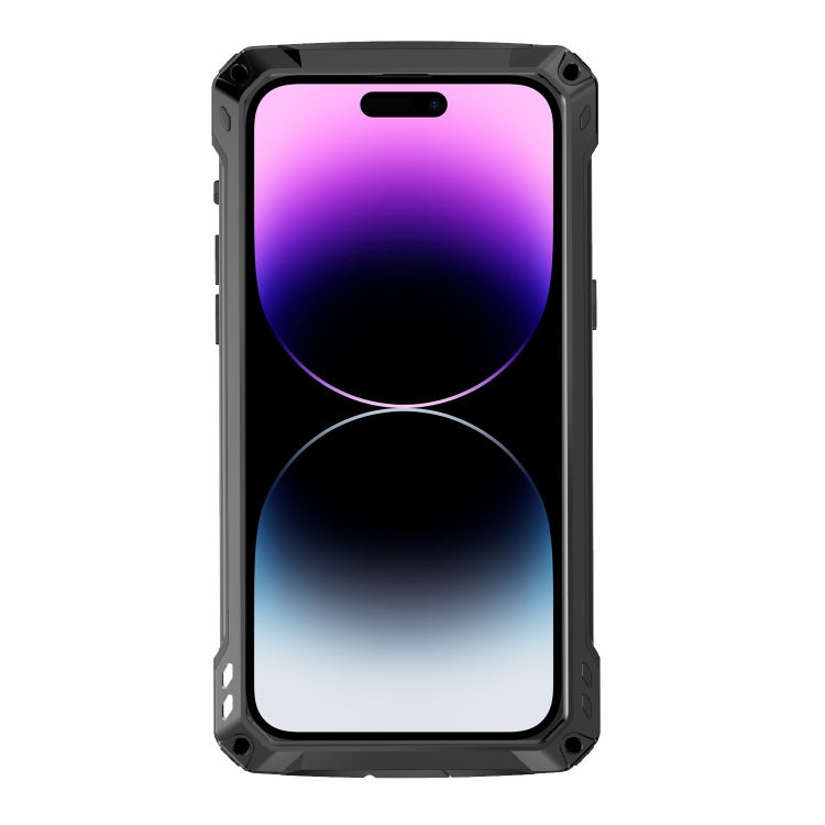 For iPhone 14 Pro Max RedPepper Silver Shield Series All-inclusive Lens Metal Phone Case(Black) - iPhone 14 Pro Max Cases by RedPepper | Online Shopping South Africa | PMc TechLife | Buy Now Pay Later Mobicred