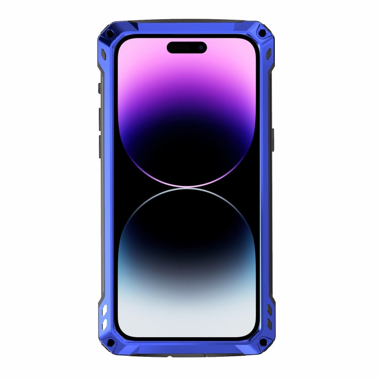 For iPhone 14 Pro Max RedPepper Silver Shield Series All-inclusive Lens Metal Phone Case(Blue) - iPhone 14 Pro Max Cases by RedPepper | Online Shopping South Africa | PMc TechLife | Buy Now Pay Later Mobicred