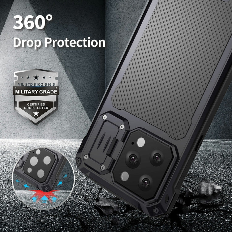For iPhone 14 Pro Max RedPepper Silver Shield Series All-inclusive Lens Metal Phone Case(Blue) - iPhone 14 Pro Max Cases by RedPepper | Online Shopping South Africa | PMc TechLife | Buy Now Pay Later Mobicred