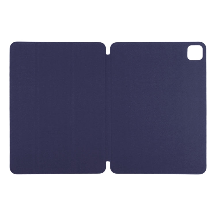 For iPad Air 13 2024 / Pro 12.9 2020 Non-buckle Double-sided Magnetic Flip Leather Tablet Case With Holder & Sleep / Wake-up Function(Dark Blue) - iPad Pro 12.9 (2020) Cases by PMC Jewellery | Online Shopping South Africa | PMC Jewellery | Buy Now Pay Later Mobicred