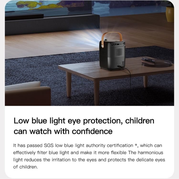 A007 Portable 1280 x 720 HD 113 ANSI Smart LED Projector, Plug:UK Plug(Black) - Mini Projector by PMC Jewellery | Online Shopping South Africa | PMC Jewellery | Buy Now Pay Later Mobicred