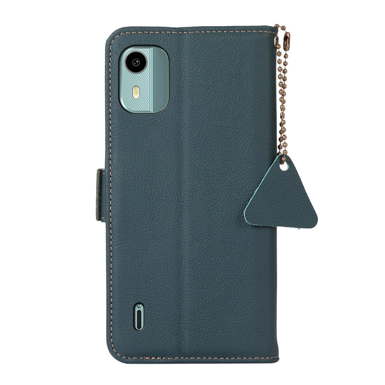 For Nokia C12 4G Side-Magnetic TJ Genuine Leather RFID Phone Case(Green) - Honor Cases by PMC TechLife | Online Shopping South Africa | PMC TechLife | Buy Now Pay Later Mobicred