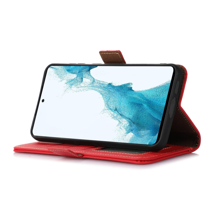 For Nokia C12 4G Side-Magnetic TJ Genuine Leather RFID Phone Case(Red) - Honor Cases by PMC TechLife | Online Shopping South Africa | PMC TechLife | Buy Now Pay Later Mobicred