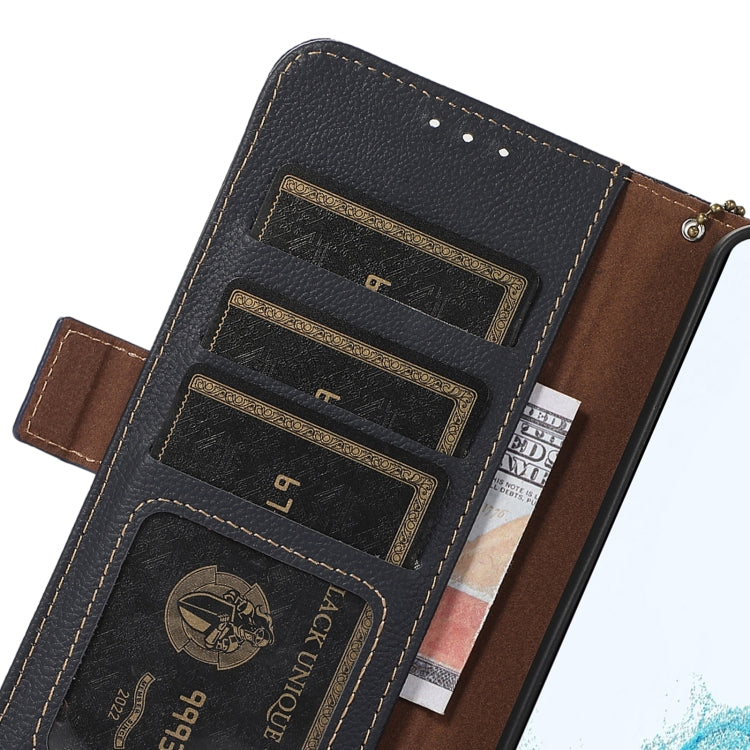 For Google Pixel 8 Side-Magnetic TJ Genuine Leather RFID Phone Case(Blue) - Google Cases by PMC TechLife | Online Shopping South Africa | PMC TechLife | Buy Now Pay Later Mobicred