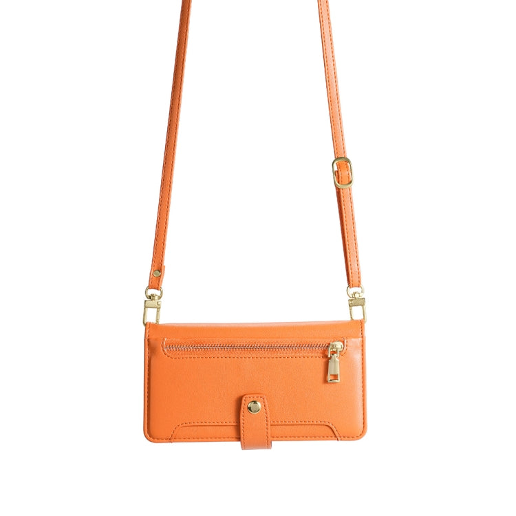 For Honor Magic5 Pro Sheep Texture Cross-body Zipper Wallet Leather Phone Case(Orange) - Honor Cases by PMC TechLife | Online Shopping South Africa | PMC TechLife | Buy Now Pay Later Mobicred