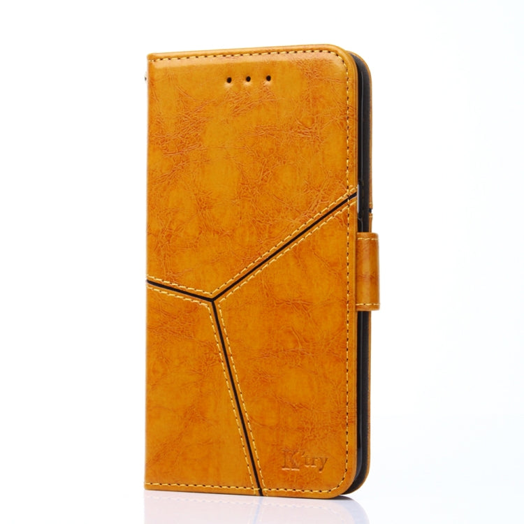 For Blackview A52 Geometric Stitching Flip Leather Phone Case(Yellow) - More Brand by PMC Jewellery | Online Shopping South Africa | PMC Jewellery | Buy Now Pay Later Mobicred