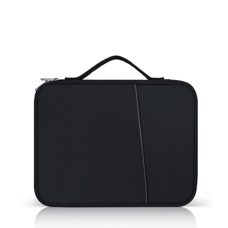 For 12.9-13 inch Laptop Portable Cloth Texture Leather Bag(Black) - 13.3 inch by PMC TechLife | Online Shopping South Africa | PMC TechLife | Buy Now Pay Later Mobicred