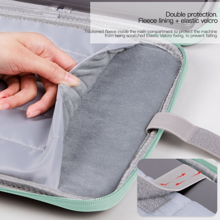 For 12.9-13 inch Laptop Portable Cloth Texture Leather Bag(Blue) - 13.3 inch by PMC TechLife | Online Shopping South Africa | PMC TechLife | Buy Now Pay Later Mobicred