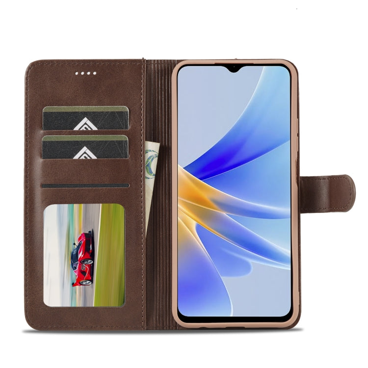 For OPPO A78 5G Global LC.IMEEKE Calf Texture Horizontal Flip Leather Case(Brown) - OPPO Cases by LC.IMEEKE | Online Shopping South Africa | PMC Jewellery | Buy Now Pay Later Mobicred