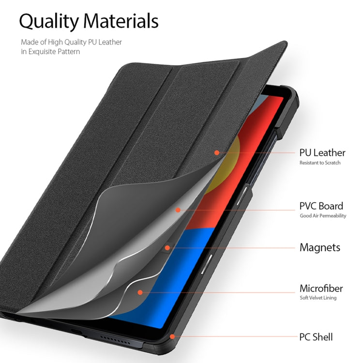 For Xiaomi Redmi Pad SE 4G DUX DUCIS Domo Series Magnetic Flip Leather Tablet Case(Black) - More Tablet Cases by DUX DUCIS | Online Shopping South Africa | PMC Jewellery | Buy Now Pay Later Mobicred