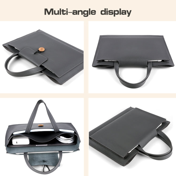 15-16 inch Universal Elastic Thread Button Portable Laptop Inner Bag(Brown) - 15 inch by PMC TechLife | Online Shopping South Africa | PMC TechLife | Buy Now Pay Later Mobicred