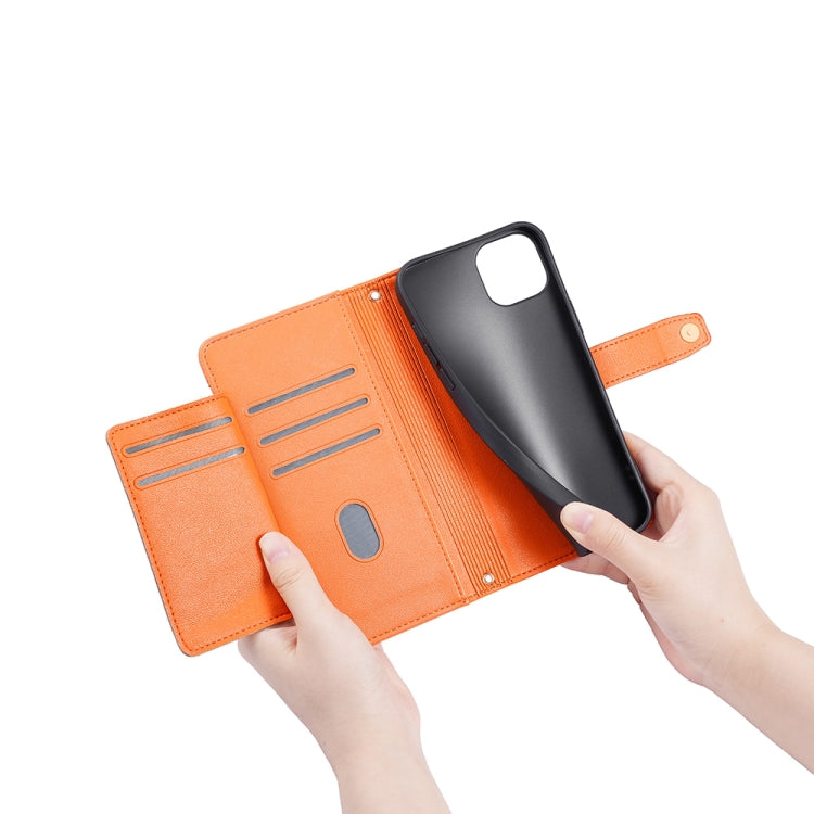 For Nokia C12 Sheep Texture Cross-body Zipper Wallet Leather Phone Case(Orange) - Nokia Cases by PMC TechLife | Online Shopping South Africa | PMC TechLife | Buy Now Pay Later Mobicred