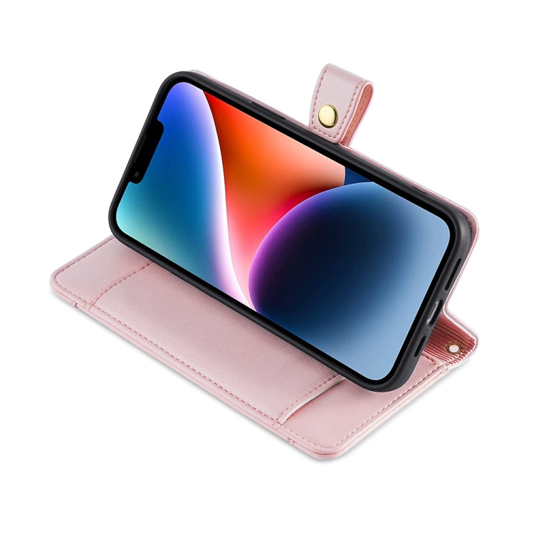 For Nokia C32 Sheep Texture Cross-body Zipper Wallet Leather Phone Case(Pink) - Nokia Cases by PMC TechLife | Online Shopping South Africa | PMC TechLife | Buy Now Pay Later Mobicred