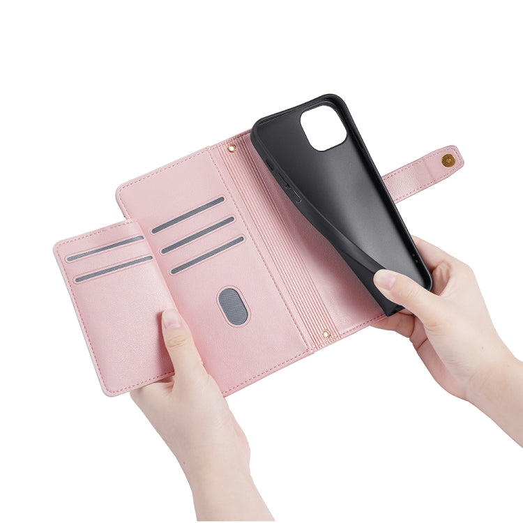 For Nokia C32 Sheep Texture Cross-body Zipper Wallet Leather Phone Case(Pink) - Nokia Cases by PMC TechLife | Online Shopping South Africa | PMC TechLife | Buy Now Pay Later Mobicred