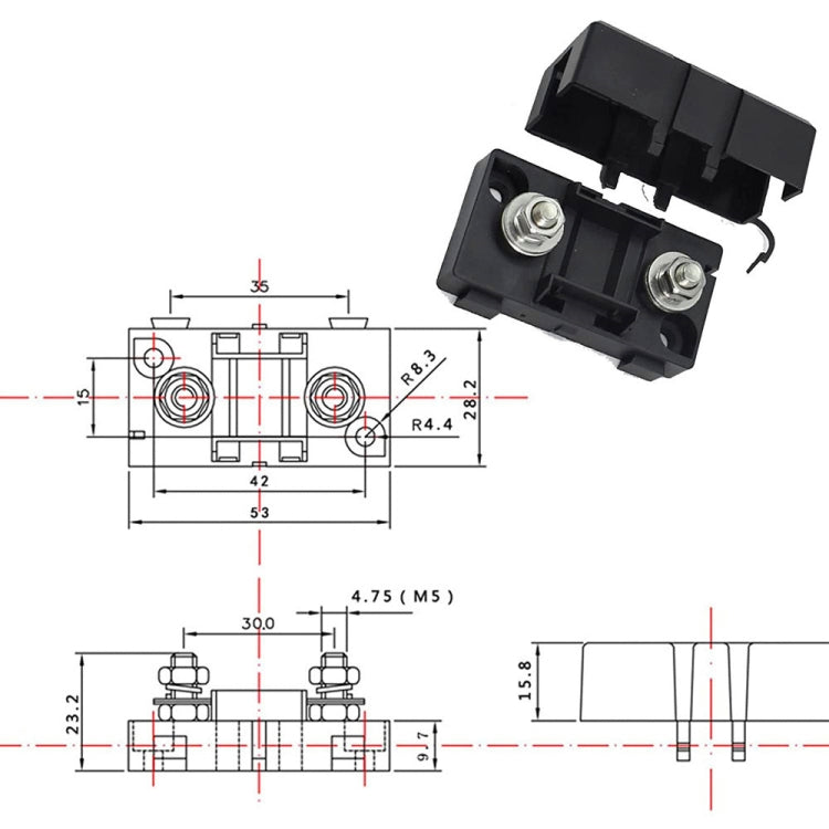 4 in 1 ANS-H Car Fuse Holder Fuse Box, Current:80A - Fuse by PMC TechLife | Online Shopping South Africa | PMC TechLife | Buy Now Pay Later Mobicred