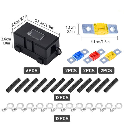 6 in 1 ANS Car Fuse Holder Fuse Box, Current:60A & 80A & 100A - Fuse by PMC Jewellery | Online Shopping South Africa | PMC Jewellery | Buy Now Pay Later Mobicred